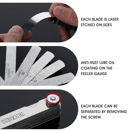 32 Stainless Steel Sensing Blades, Blades, Sensor Blade Gauge, Metric, Radio Maker, Thread Gauge, Metric Meethulpmiddel voor het meten van Crack Breedte/Dikte, Sensor Metric 4