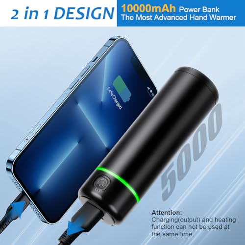Oplaadbare handwarmer 50.000 mAh Power Bank Handwarmer Herbruikbare elektrische USB draagbare elektrische handwarmer met 3 warmteniveaus 4