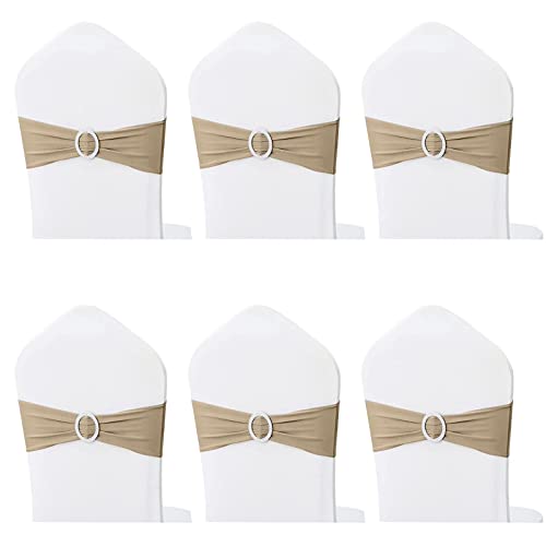 Forlush 6 Stukjes stoel Sashes, bruiloft decoraties, party decoraties Satin, voor Event & Party Decoration (Champagne)