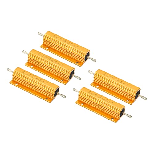 5st 100W 8 Ohm aluminium behuizing Resistor Wire Resistors Schroefkraan Power Resistor Gold Tone