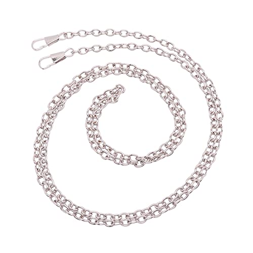 10 stuks tas riem kettingen 120cm Ijzer Flat Kabel Ketting Vervanging handtas kettingen Riemen met metalen sluitingen voor Crossbody schoudertas Purse Clutch, Platinum