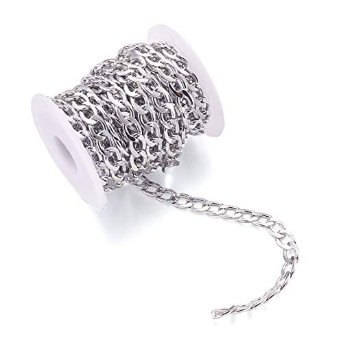 16.4Ft Aluminium Curb kettingen Zilver Vergulde ongelaste Cross Metalen armbanden Kettingen Twist Link Kettingen 13x9mm voor sieraden maken