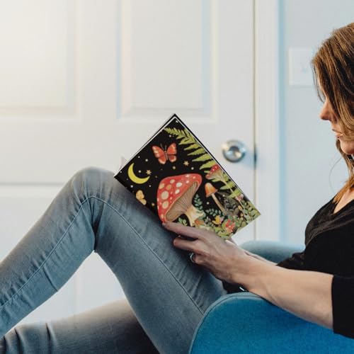 Mushroom Boekhoes Jumbo Stretch Boekhoes Wasbaar Herbruikbare Boeken Beschermer voor Harde Hoes Studieboeken Paperback tot 40 x 48,5 cm 4