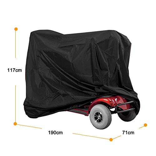 Waterdichte mobiliteit scooter cover, professionele ouderwetse rolstoel scooter regenhoes, 74,8 x 27.9 x 46.0 inch 3