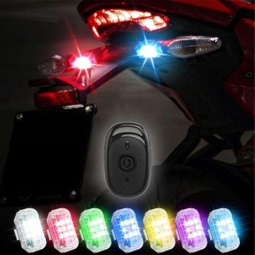 Zee Remote Flash Light voor auto Draadloze High Bright 7 kleur LED vliegtuig Flash Light met USB-opladen anti-collision verlichting voor drone (2 Pack) 5