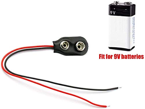 30 stuks batterijclip aansluiting met 15cm aansluitkabel voor 9v blokken I-vorm zwart 4