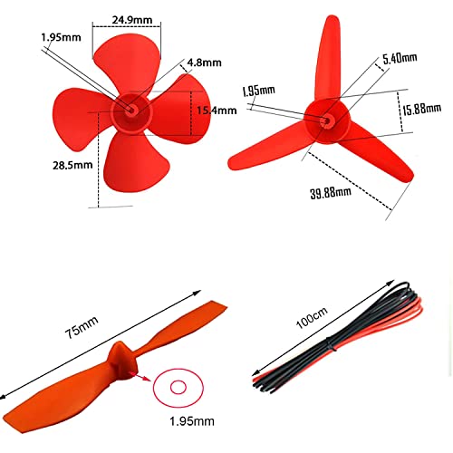 8 Set DC Mini Motoren, Elektrische Learning Set, Elektrisch, Rechthoekig, 1.5-3 V, 15000-16500 RPM, 8 x AA Batterijhouder, 8 x Schakelschakelaar, Mini Ventilator Blade