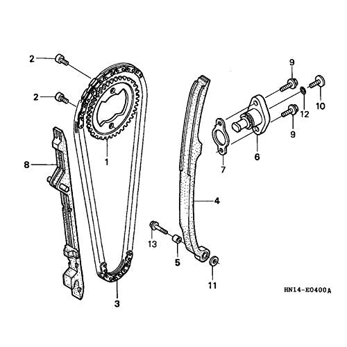 400ex Tijdschema Kettingkit 14511 KCY 670 Fit voor 400 TRX400EX TRX400X Originele uitrusting Cam Chain Guides Spanner Assy