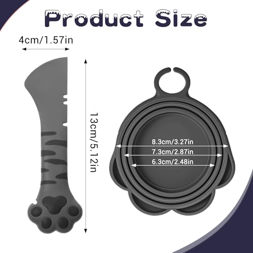 Silicone Universal Can Lid Cat Food met Lepel, Feed Cat Cat Lepel Cat Food voor kattenvoer, Can Lid voor blikken voor Pet Food Boxes, deksel Gift (B)