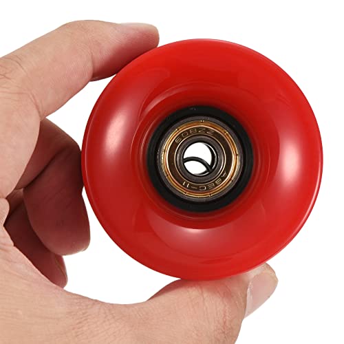 60mm Longboard Wielen met lagers ABEC-11, 4 Pack Street Wielen voor Skateboards Cruiser Wielen Vervanging 80A, Red Golden 4