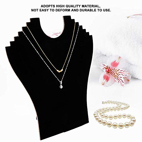 Sieraden Bust ketting hanger ketting Display Stand Flannel sieraden houder Rack zwart 24 X 23 Cm, standaard, Modern