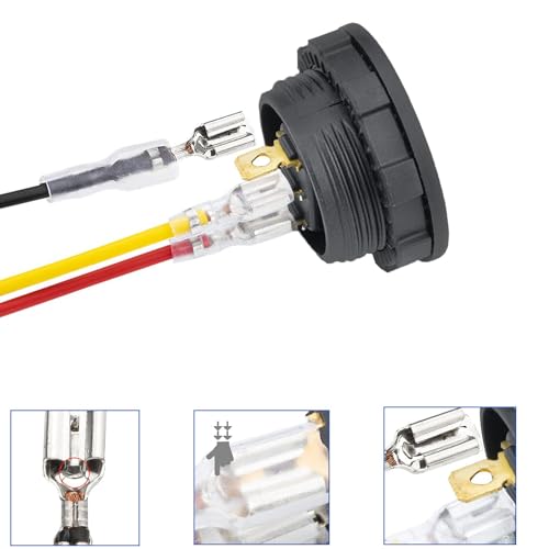 Verpakking van 5 LED Light Switch Ronde Blue Rocker Switch 12V Ronde Knop 12V LED Rocker Switch Waterdichte Ronde 2-Way SPST 3-Pin met Case 4