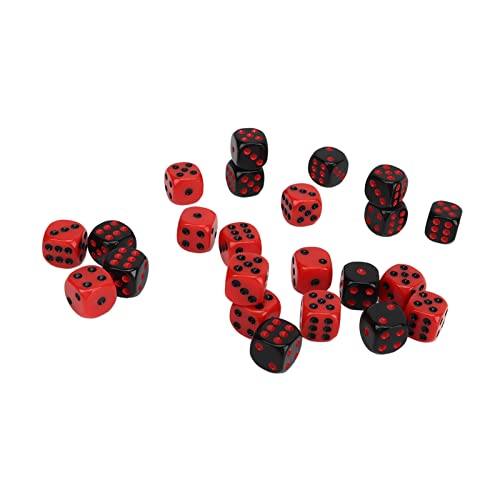 Dice, Six Sided Tafelspel Dice Set voor Party Bars Club 48st 6 Dices Zwart en rood Plastic Waterdicht 5