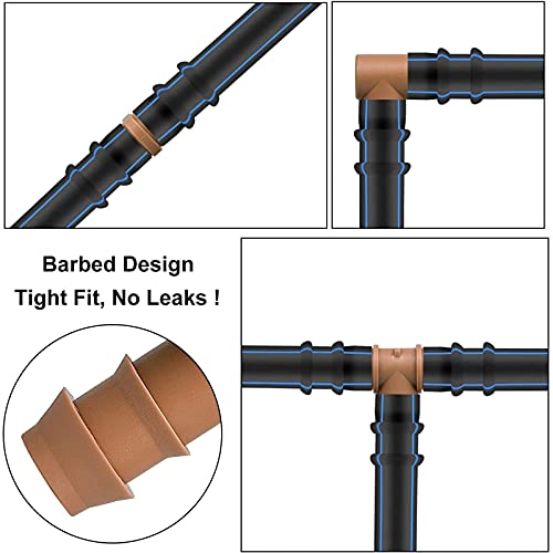 Drip Irrigatie 17mm Barbed Wire Tee koppeling passen, koppeling connectoren voor 1/2 Inch Irrigatie Tube, Drip Line passen voor tuin gazon 25PCS 5