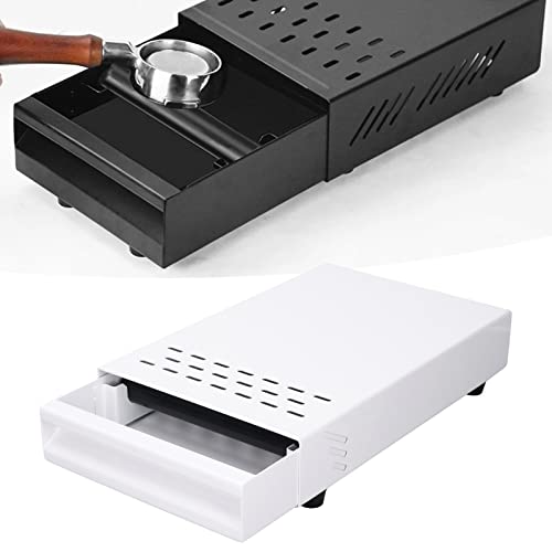 Koffiebeker Tray Roestvrij staal Rubber Koffiebloem Whisk Box, Resterend Poeder Emmer Tray, Verdikte Espresso Set Houder voor thuis, Cafe, Winkel, 7.1 x 11 x 2 Inch (Wit) 4