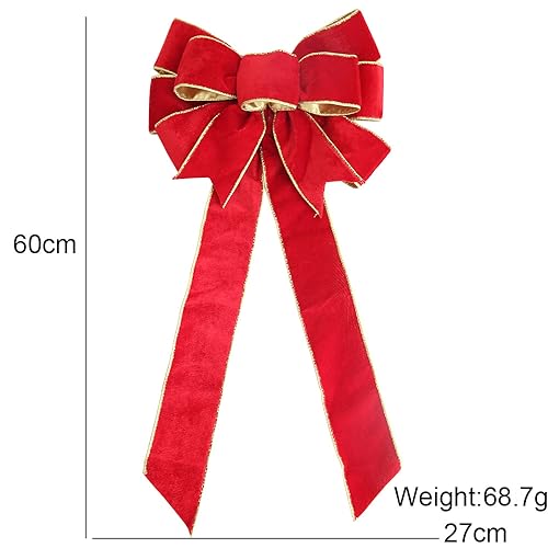 60cm Grote Bow Kerst Bows Kerst Bow Velvet Bows Decoratieve Bow Enorme Bows Egg Day Bows voor Kerstmis Decoratie Verjaardag Valentijnsdag Bruiloft Party, Rood 3