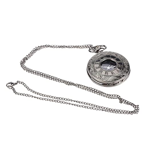 Vintage Steel Quartz Pocket Horloge, Classic Quartz Analog Legering Pocket Horloge hanger met ketting, Classic Fob Pocket Horloge, ketting hanger Pocket Horloge 4