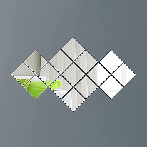 Set van 16 Self-Adhesive Spiegels, 15 x 15 cm, Flexibele Plastic Spiegels, 0,2 mm dikke acryl spiegel, Frameloze Kleine Spiegel voor Home Decoratie 3