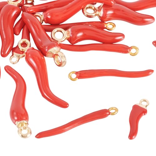 24st Enamel Chili Hangers 4 Styles Red Pepper Charms Italiaanse Hoorn Cornicello Hoorn van Good Luck Talisman voor DIY Ketting oorbellen sieraden maken, Emaill, Emaill
