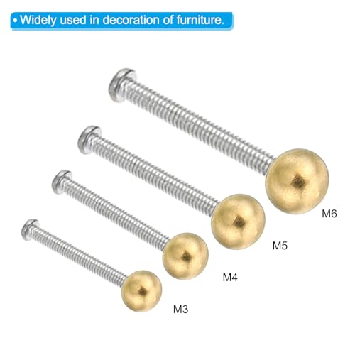 M4 x 0,7 Schroefdopjes Notenknop, 15 stuks Messing Ball Lamp Decoratie Schroefdopjes Noten voor Meubels Verlichting DIY Project, 7.5mm 4
