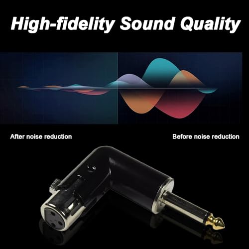 XLR stopcontact tot 6,35 mm stekker en XLR stekker tot 6,35 mm stekker, 90 graden stekker, 4-weg verstelbare TRS microfoon converter (2 stuks) 5