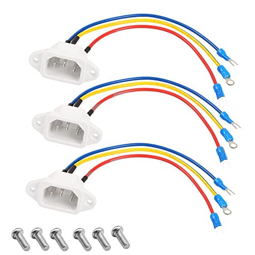 IEC320 C14 Plug met 3 x 18 AWG 3 Pieces Geschikt voor Rice Cookers, Hot Cookers, Desktop Hosts, AC Sockets etc.