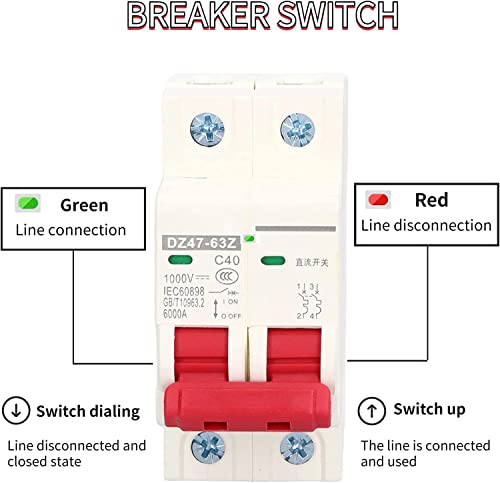 4sts 250V 10A DC Power Switch, Power Switch, DZ47-63Z-2P, 35mm Din Rail Mount, PV Separation Switch, Separation Switch, Solar Installatie, Air Switch, DC Switch Protection 4