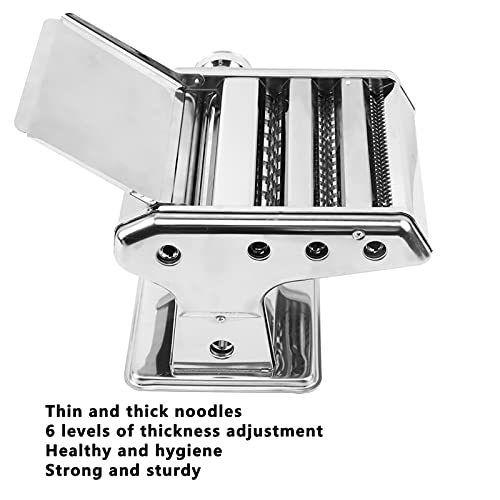 Roestvrij staal handmatige Pasta Machine, 6 verstelbare niveaus Pasta Machine 2 mm/4,5 mm/8 mm voor Spagna, Fettuccini, Lasagna, siliver 5