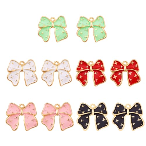 Bowknot hangers 5 kleuren Bow Dangle Charms Lovey Bowknot hangers Gold Frame voor meisje vrouwen oorbellen ketting Crafting sieraden maken