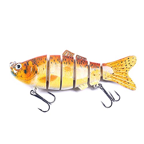5PCS Fishing Lures,Multi Jointed Pike Lures,Zoetwater Zoutwater Zee Vissen Lures Langzaam Aanrecht met 6 Segments Simulatie Ontwerp 3