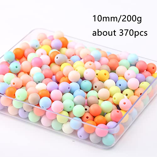 370 st. Kleurrijke kralen voor Strijkende Acryl kralen Multicolor 10mm ronde ambachtelijke kralen voor armbanden sieraden 10mm