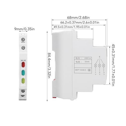 LED-indicator op spoor 230V AC/DC voor PLC CNC Workshops, rood/geel/groen, multifunctionele magnetische startschakelaar