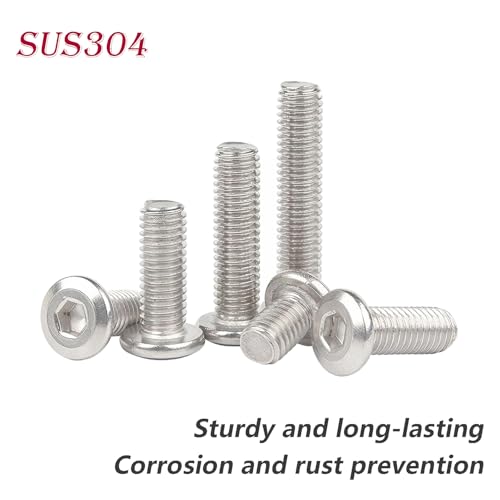 20 st. Hex Socket Schroeven, M8 x 25mm Platte kop Schroeven Hexagon, 304 roestvrij staal Schroeven, Volledige draad, Meubilair Aansluiting Schroeven 5
