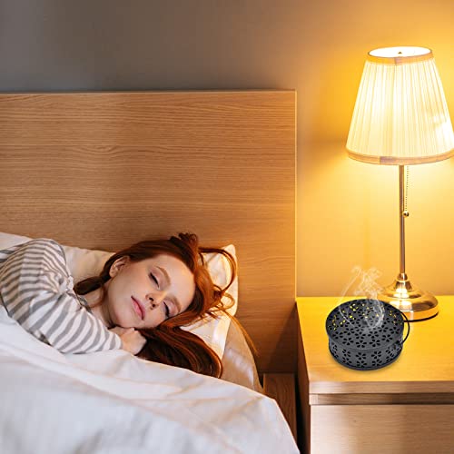 Mosquito Coil Holder, Citronella Spiral Coil Incense Burner met deksel handvat Classic metalen Incense Stick Holder voor Home Garden Indoor Outdoor, met schoonmaakborstel (zwart)