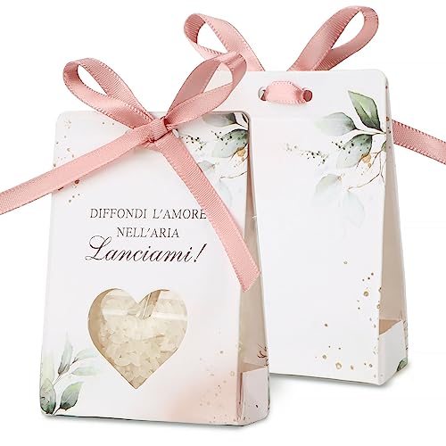 DIFFONDI L'AMORE NELL'ARIA Lanciami! Cadeautassen voor rijst, Confetti, Italiaans, 50 stuks (Roze)