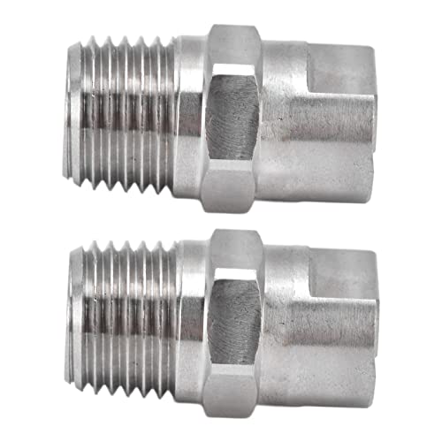 2 stuks Flat Ventilator Spray Tip Roestvrij staal Lage druk Large Area verstelbare waterstroom 1/4in Thread Fan Spray Nozzle (95°)
