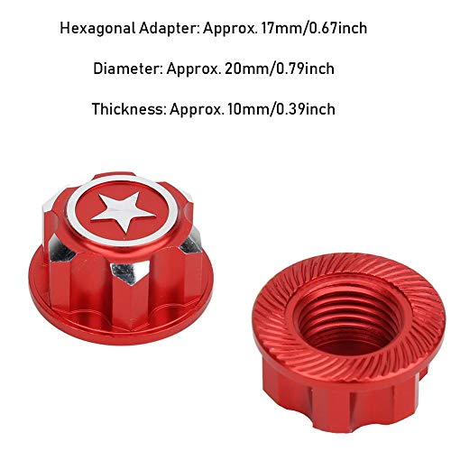 RC Hex Wheel Nut, 4PCS Metaal 17mm Hex Wheel Mount Nuts Compatibel met X-MAXX Summit Traxxas RC Car(Rood)