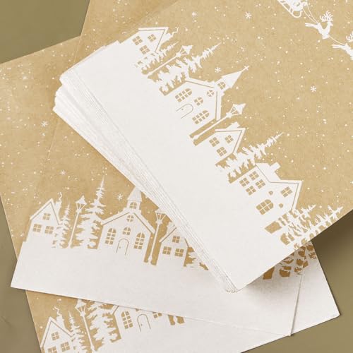 50 stuks papier zakken Kerstmis - 13 x 18 cm kerstzakken met Italiaanse motieven - kraftpapier cadeauzakjes Kerstmis - adventskalenderzakjes om te vullen met cadeaustickers 3