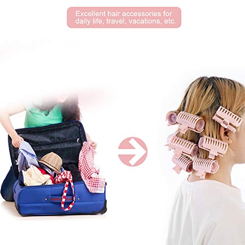 Hot Roller Clips,15Stuks / Set Haar krullende ijzeren Claw Clips Hair Roller Attachment Clamp Haarrollen Curlers voor vrouwen meisjes haar sectie styling, kapper haar permanent clip snap op rollers zelf(Pink) 3