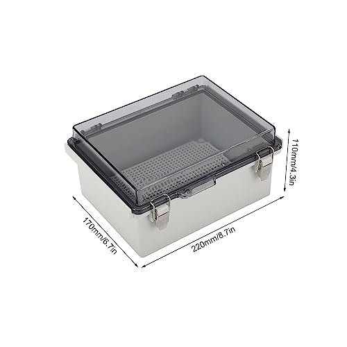 Verbindingsdoos Universele projectbehuizing buiten met helder deksel grijs IP67 Waterdicht 4