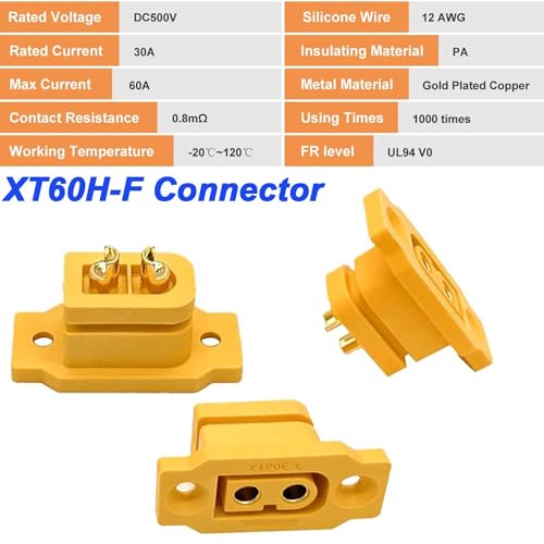 5 paar XT60E-F XT60h XT60 High Current Male Ball Connector Kabelpluggen met rubber dop, Schroeven waterdicht voor Lipo Battery XT60 Plug 3