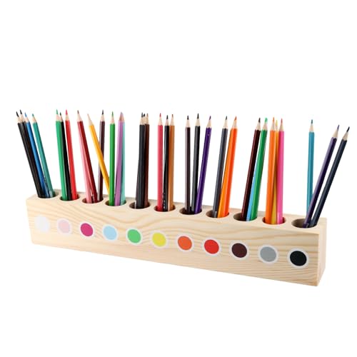 Houten Pen Houder Bamboe Pen Houder Organisator Bureau Organisator Pennen Bamboo Pen Box voor Gekleurd Potlood, Bureau Pen Organisator voor Kinderen