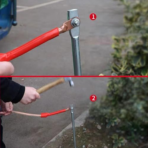 2 Vansse Ground Bars, koperen aarding staven aarding pin kopergoud verguld ijzeren Bars Aarde Pin voor elektrische poorten Antennes Satellietschotels 4