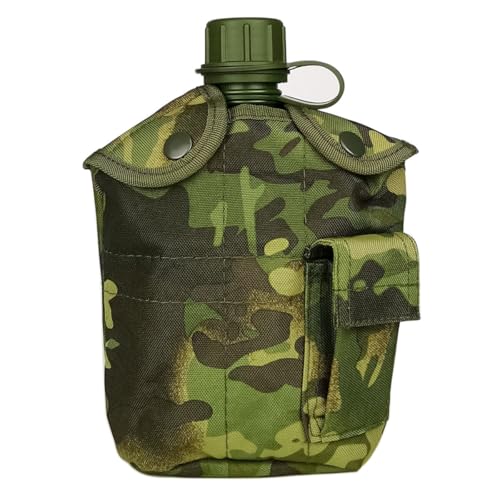 Sea Army Waterfles set Militair Water Kantine Camping Kantine Kit met 1L Waterfles Opvouwbare aluminium Militaire Kantine met handvat Opbergzak