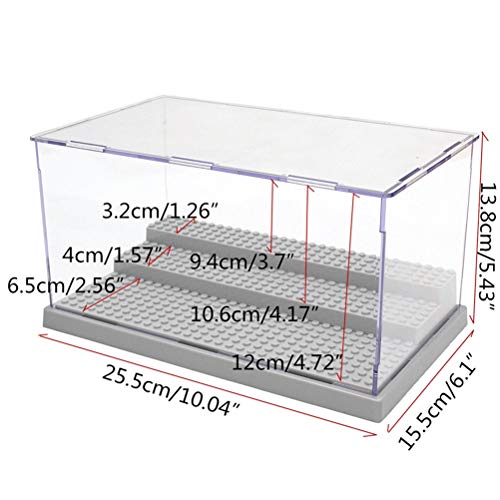 1st 3 stappen showcase / doos, acryl plastic vitrine (10 x 5,7 x 5,3 inch) showcase basis voor baksteen blok minifiguren 5