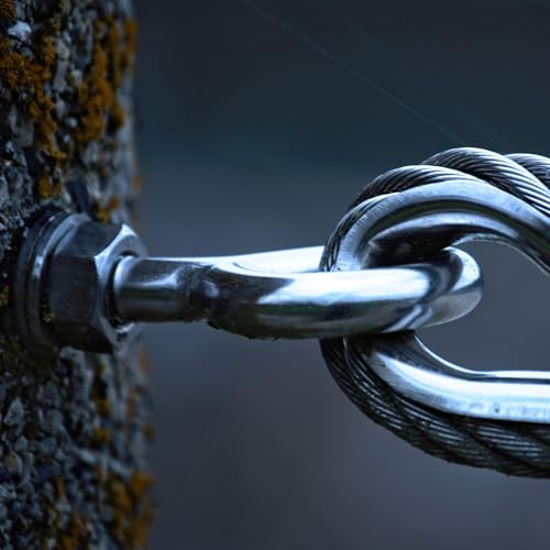 Ringoogschroeven, M10 x 70 Male Thread Roestvrij staal 304 met Seal Hex Nut Flat Washers voor het ophangen van draad touw ketting, 2 sets 5