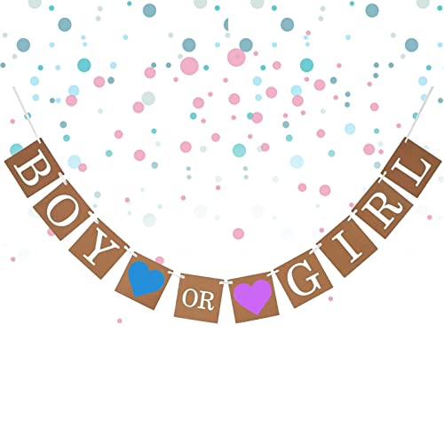 Geslacht onthullen banner, herbruikbare kraft papier jongen of meisje banner geslacht onthul baby douche banner geslacht onthullen decoraties voor partij benodigdheden zwangerschap aankondiging