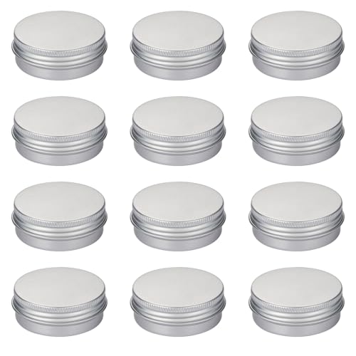12 stuks Aluminium Tin Jaren Zilver Ronde Cosmetic Jars met schroefdeksels Capaciteit 30ml Reizen en DIY Cosmetics