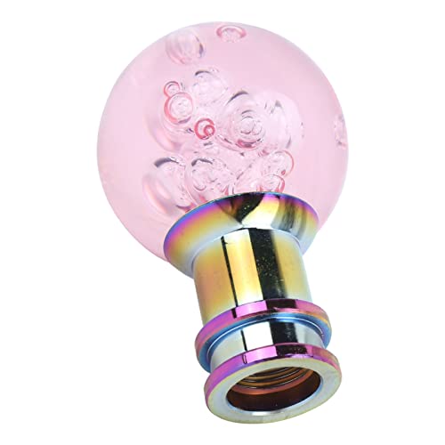 Gear Shift Knob, Universele handmatige automatische Shift Knob, Acryl + Metaal Shifter, Roze Crystal Look, met 3 Thread Adapters