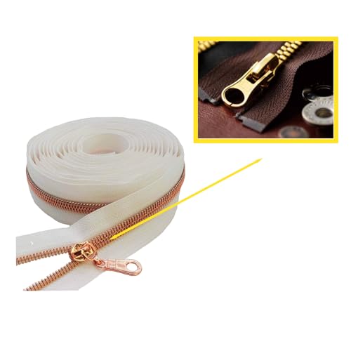 10 Pack Silver Headless Zippers, Rose Gold Headless Zippers, Silver Nylon Spiral Zippers met zilveren tanden, Geschikt voor zakken, Do It Yourself Naaldwerk, Naaien (Rose Gold Black)